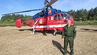 Тюменский летчик участвовал в тушении крупного пожара в Рязанской области с вертолетов